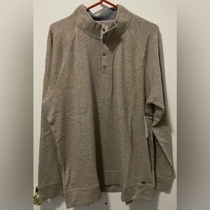 Flag & Anthem Men’s Quarter Button Oatmeal Heather Sweater Pullover Shirt XL NWT
